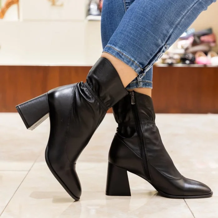 Women's Black Ankle Boots Bombonella 601.62444 S.A. 12 T SYH 6019 Medium Heel