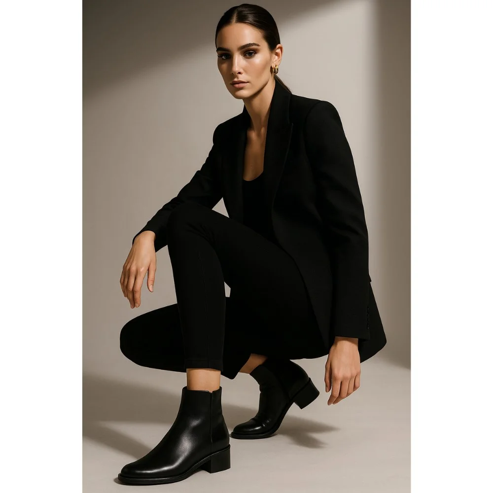 Жіночі чорні шкіряні черевики Rylko 3YY95 3YVL9-9TZ-38466 4WVA7 6020 — щоденний комфорт і стиль