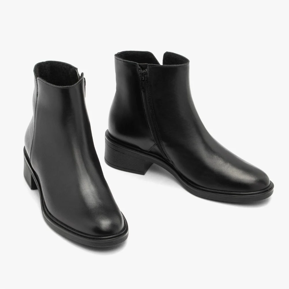 Жіночі чорні шкіряні черевики Rylko 3YY95 3YVL9-9TZ-38466 4WVA7 6020 — щоденний комфорт і стиль