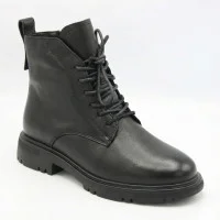 Women's black winter boots Allsy Lonza 202642 25A1Z021-1 BLACK 6023 made of genuine leather with wool insulation