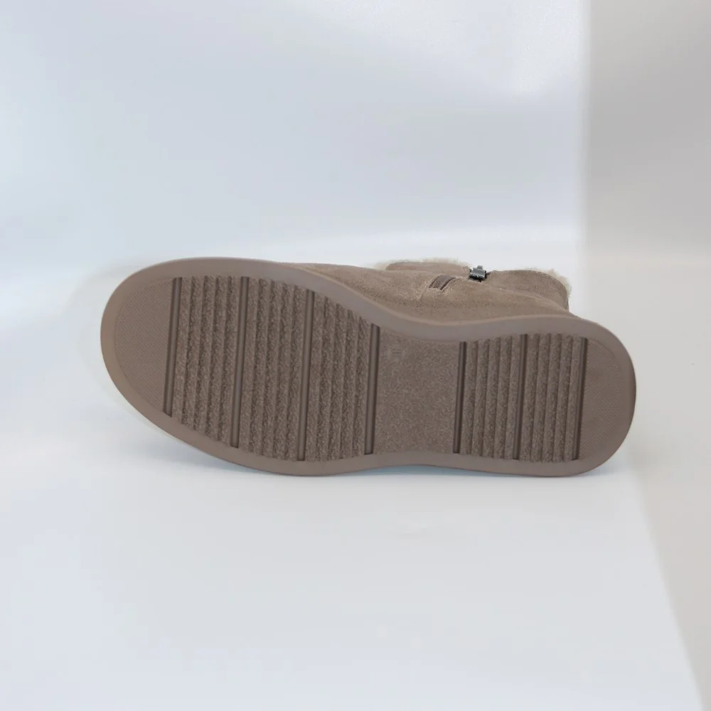 Жіночі зимові черевики на танкетці Anna Lucci Lonza 204951 203243 192330 80923-8C GREY SUEDE 6027 з натуральної замші, бежеві