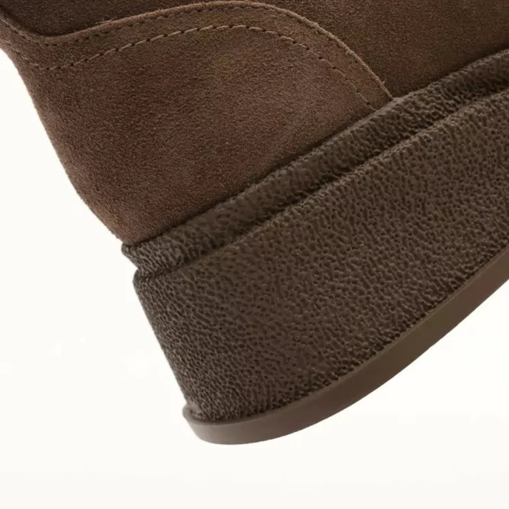 Жіночі зимові черевики на танкетці Anna Lucci Lonza 204951 203243 192330 80923-8C GREY SUEDE 6027 з натуральної замші, бежеві