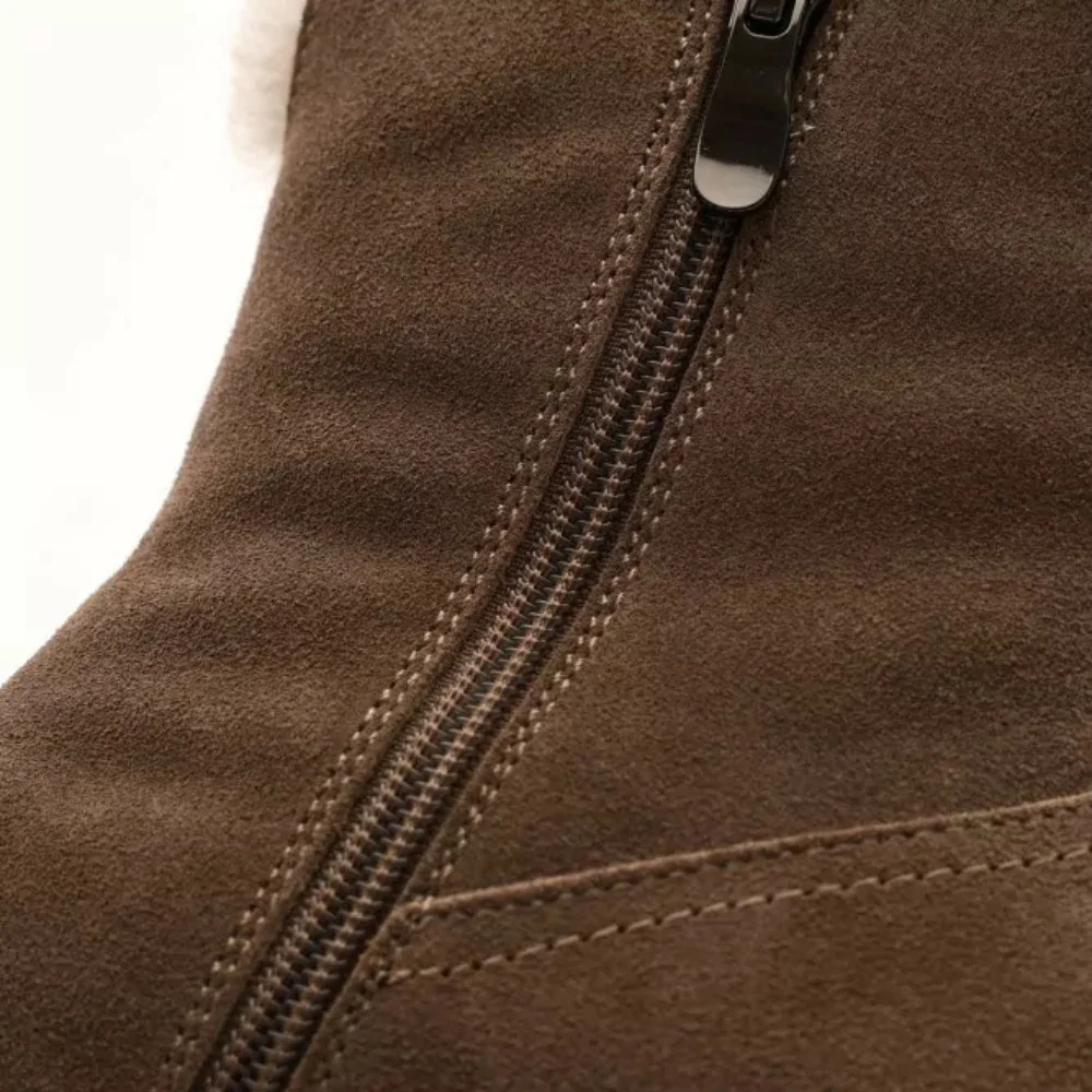 Жіночі зимові черевики на танкетці Anna Lucci Lonza 204951 203243 192330 80923-8C GREY SUEDE 6027 з натуральної замші, бежеві