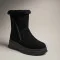 Жіночі зимові черевики на танкетці Anna Lucci 202480 80923-15A BLACK SUEDE 6028 чорні, з натуральної замші
