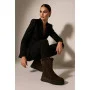 Жіночі коричневі зимові черевики на танкетці Anna Lucci 202478 80923-15B BROWN SUEDE 6029 натуральна замша