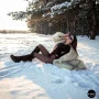 Чоботи Anna Lucci на платформі із замші - тепла зима 203255 80923-1B BLACK 6031