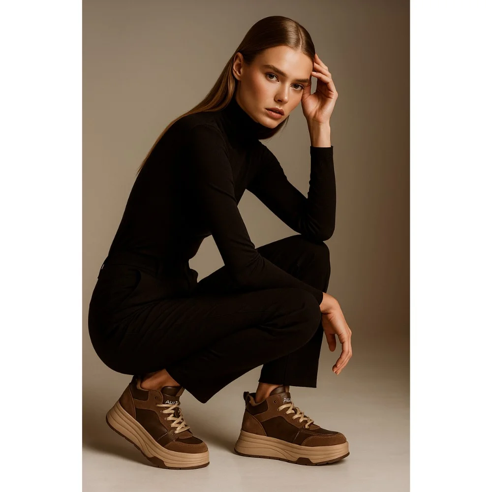 Жіночі зимові кросівки Allsy Lonza 203071 ARB-2B88-8M KHAKI 6034 хакі, висока платформа, вовняний утеплювач