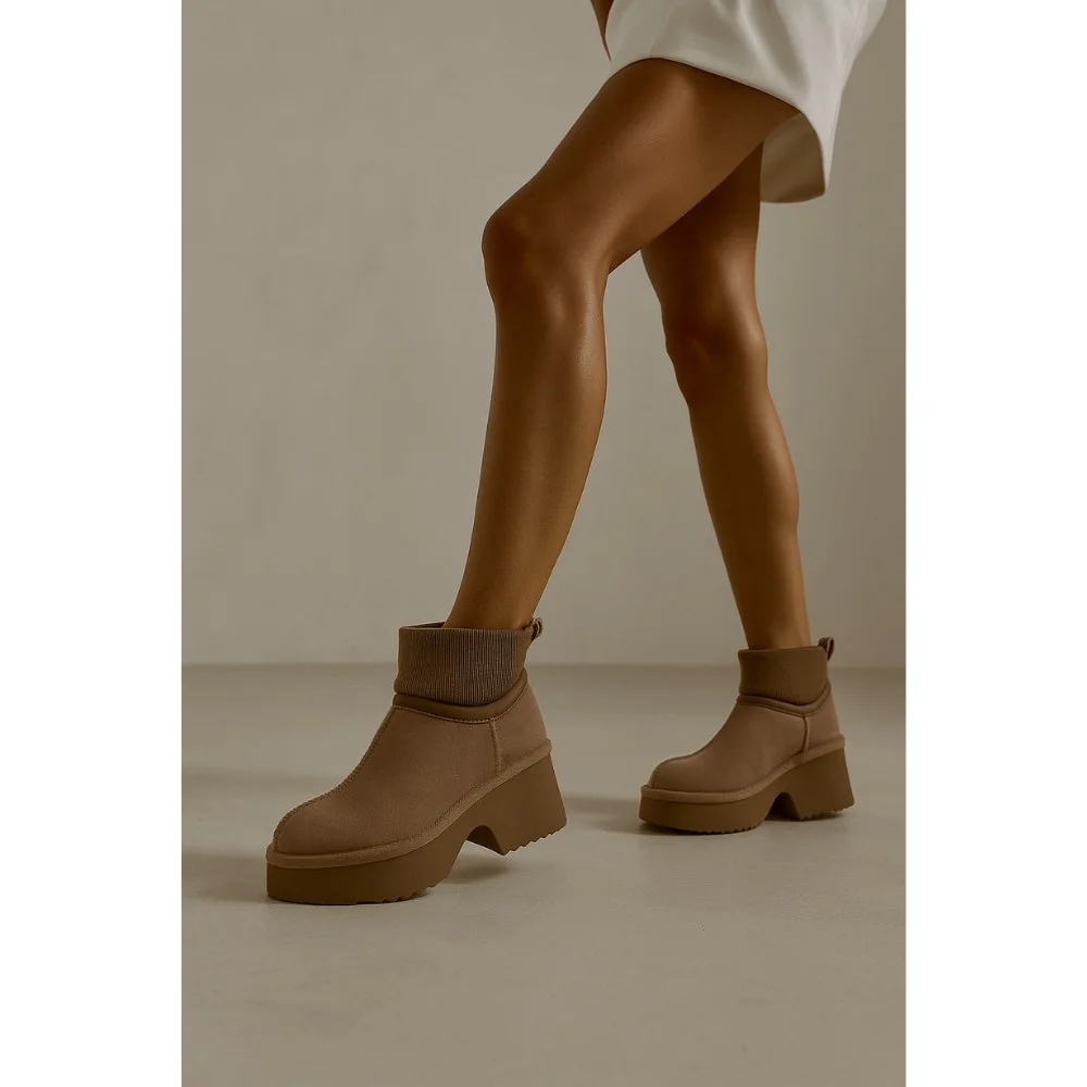 Женские зимние угги на каблуке Allsy Lonza 204972 201676 8752-3 BROWN 6038