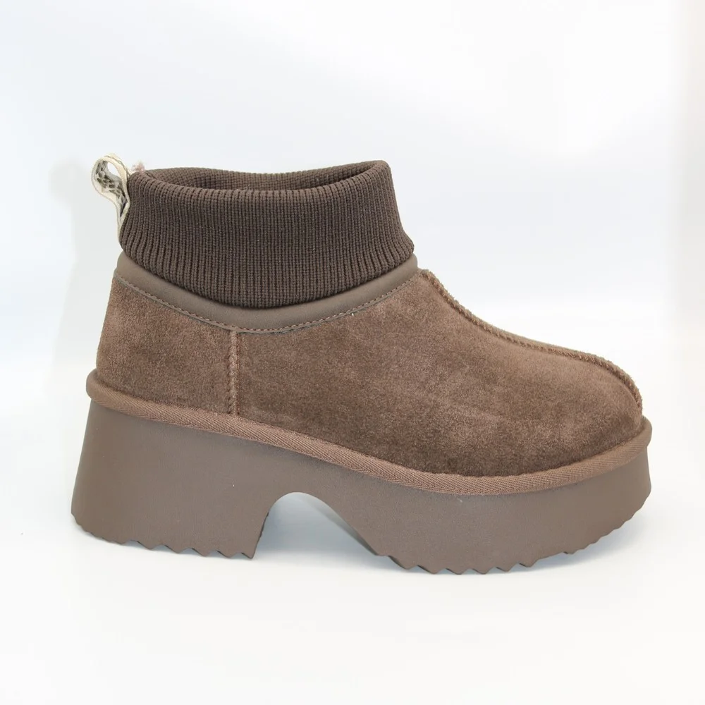 Женские зимние угги на каблуке Allsy Lonza 204972 201676 8752-3 BROWN 6038