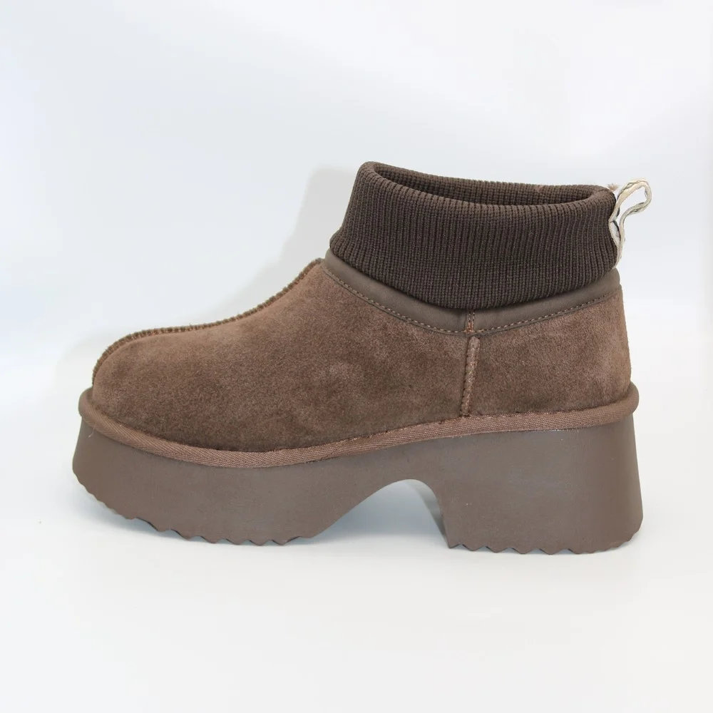 Женские зимние угги на каблуке Allsy Lonza 204972 201676 8752-3 BROWN 6038