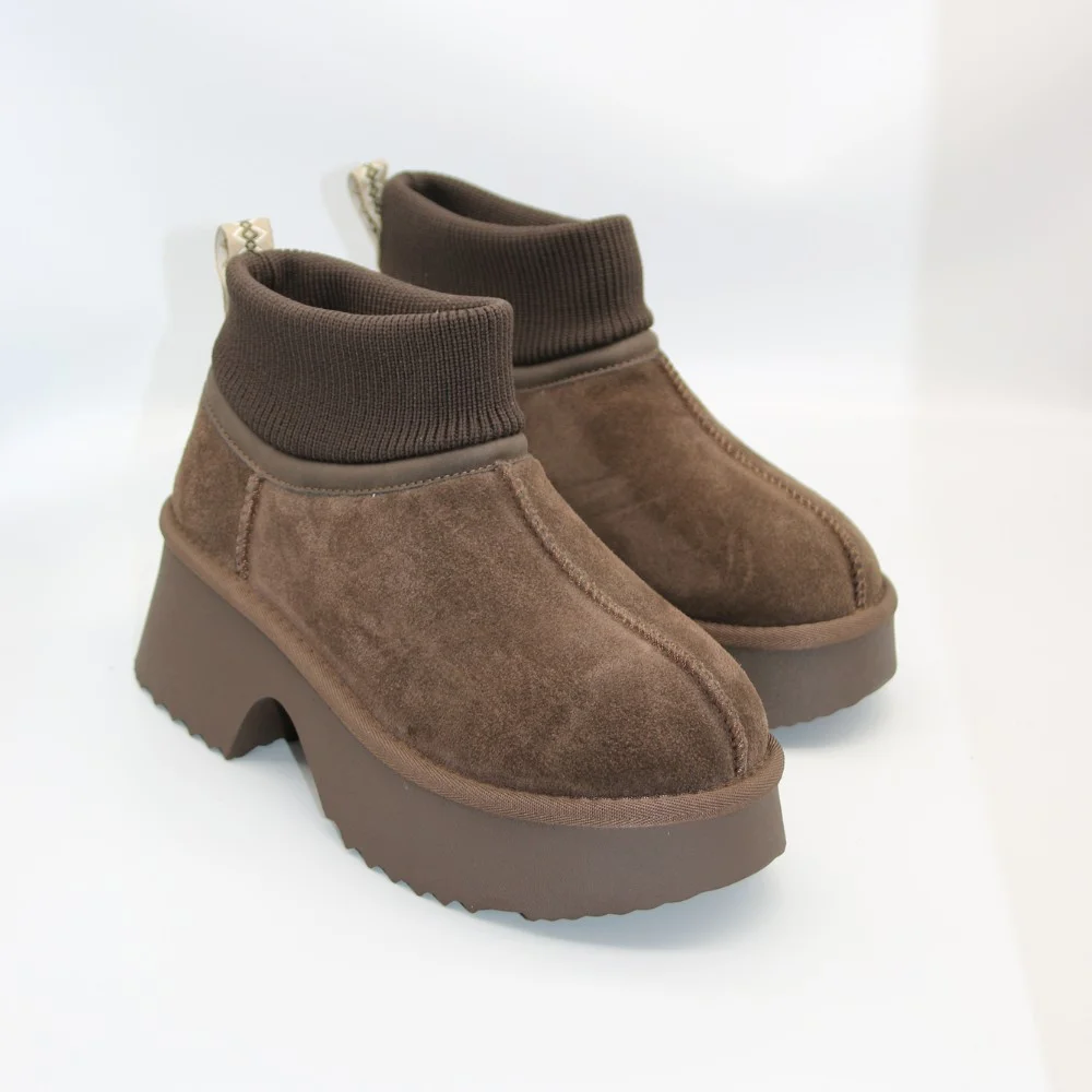 Женские зимние угги на каблуке Allsy Lonza 204972 201676 8752-3 BROWN 6038
