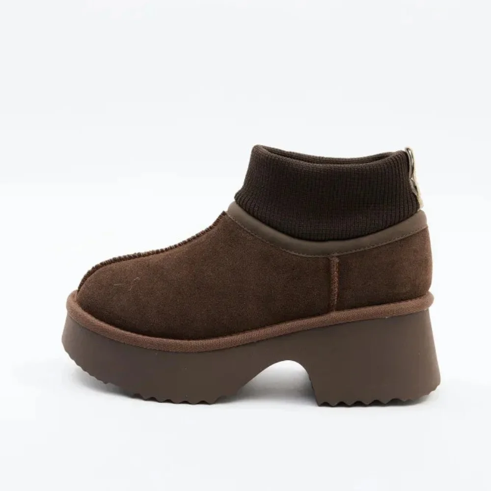 Женские зимние угги на каблуке Allsy Lonza 204972 201676 8752-3 BROWN 6038
