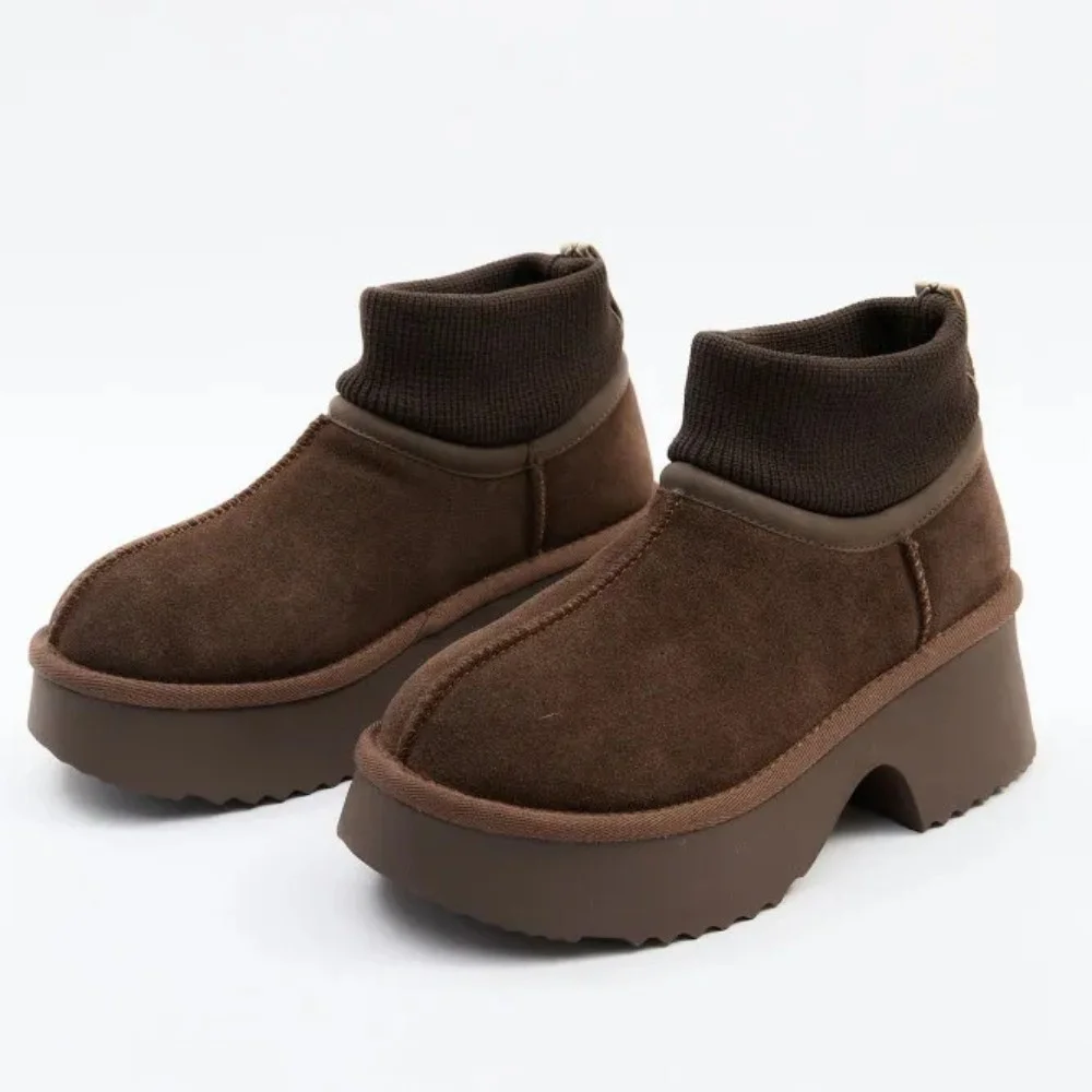 Женские зимние угги на каблуке Allsy Lonza 204972 201676 8752-3 BROWN 6038