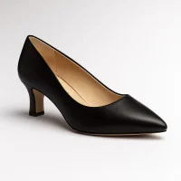 Women's classic shoes with a French kitten heel (spool heel) Kaniowski K-0380-01-KR CZARNY (black) 6040 made of genuine leather from a Polish factory