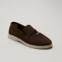 Women’s suede loafers Loro Piana Summer Charms Walk, chocolate - 206182 206182 1098ТZ-E 340-3041-36 C 6043