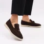 Women’s suede loafers Loro Piana Summer Charms Walk, chocolate - 206182 206182 1098ТZ-E 340-3041-36 C 6043