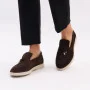 Women’s suede loafers Loro Piana Summer Charms Walk, chocolate - 206182 206182 1098ТZ-E 340-3041-36 C 6043