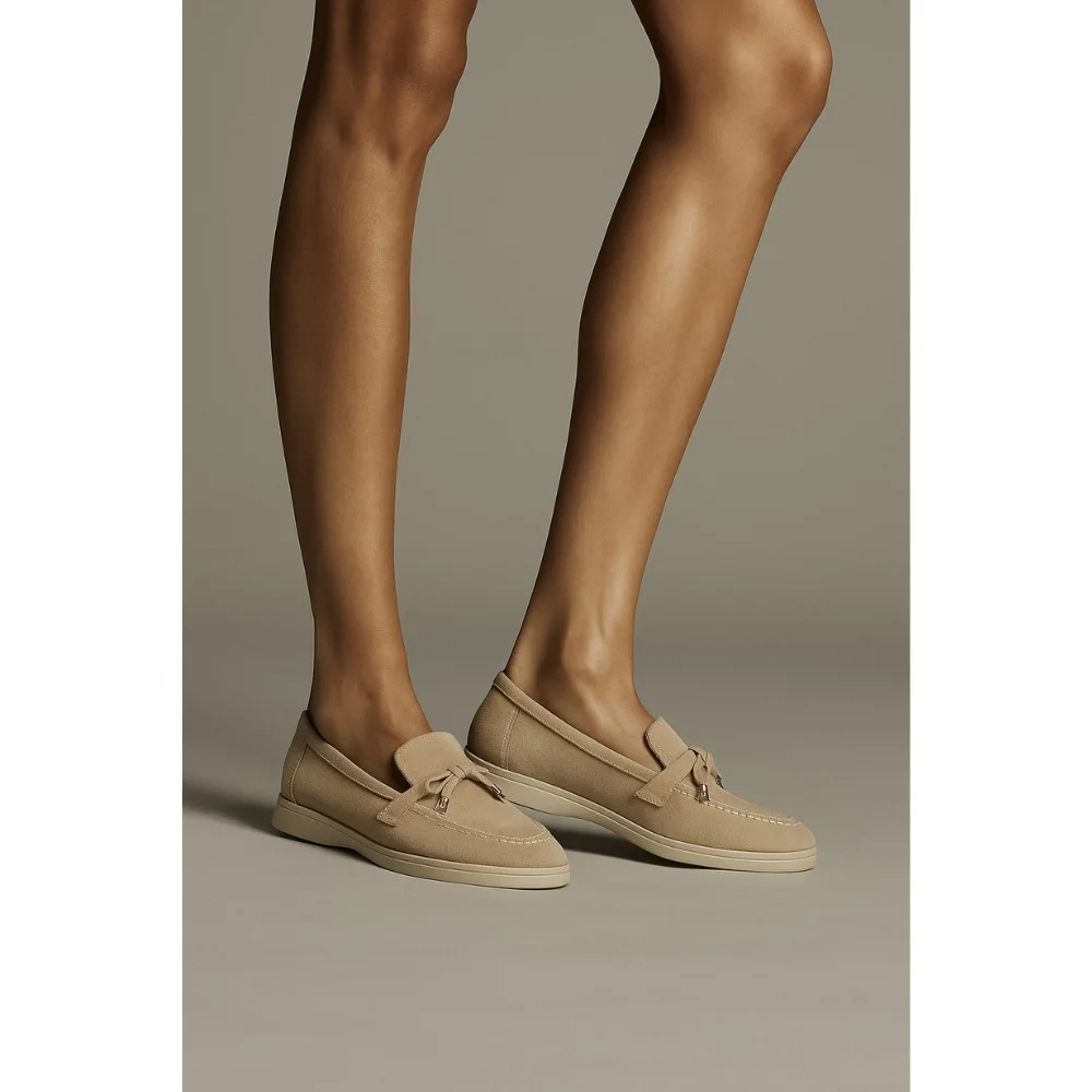 Бежеві замшеві лофери Loro Piana Summer Charms Walk 206180 1098TZ-A 340-3041-11 C 6044
