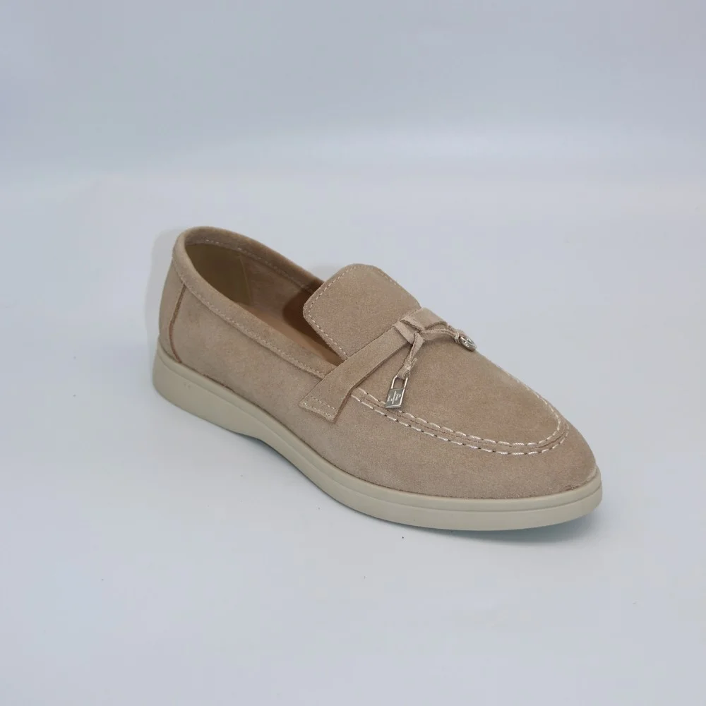 Бежеві замшеві лофери Loro Piana Summer Charms Walk 206180 1098TZ-A 340-3041-11 C 6044