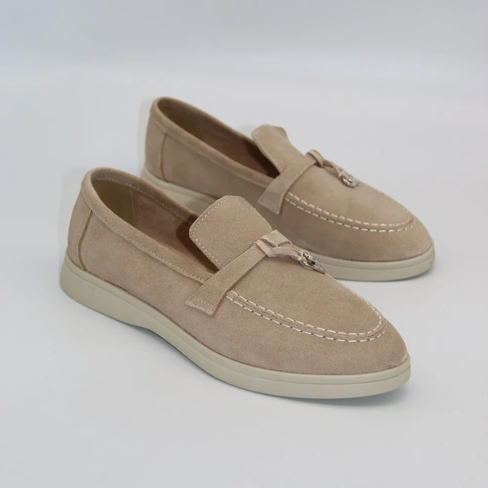 Бежеві замшеві лофери Loro Piana Summer Charms Walk 206180 1098TZ-A 340-3041-11 C 6044