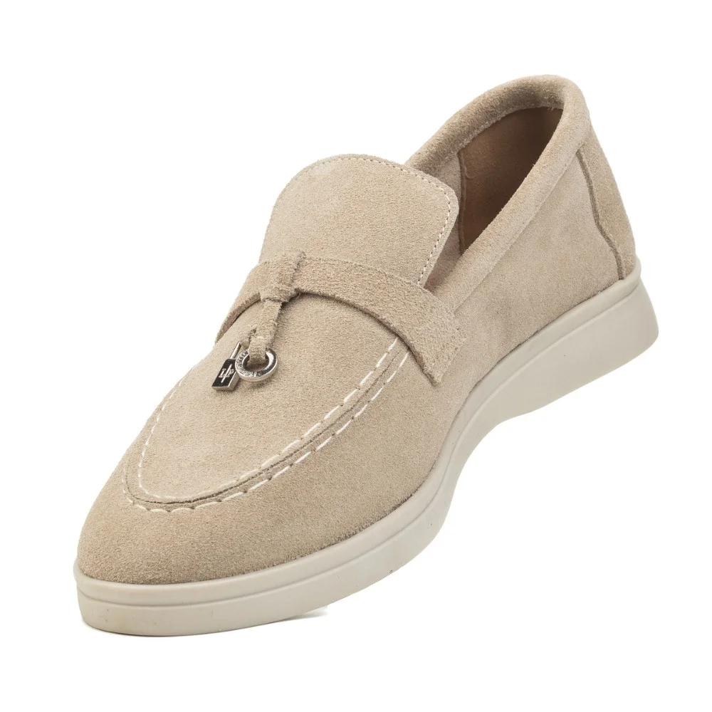 Бежеві замшеві лофери Loro Piana Summer Charms Walk 206180 1098TZ-A 340-3041-11 C 6044