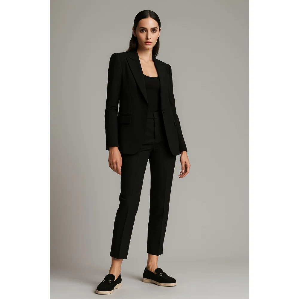 Жіночі замшеві лофери Loro Piana Summer Charms Walk, чорні - 206179 1098ТZ 340-3041 C 6045