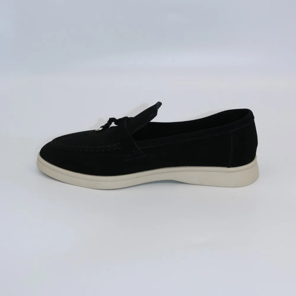 Жіночі замшеві лофери Loro Piana Summer Charms Walk, чорні - 206179 1098ТZ 340-3041 C 6045