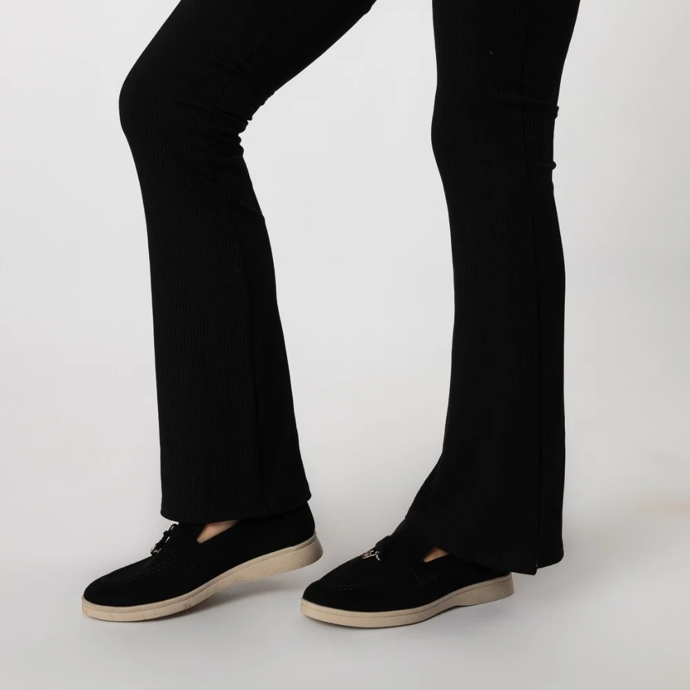 Жіночі замшеві лофери Loro Piana Summer Charms Walk, чорні - 206179 1098ТZ 340-3041 C 6045