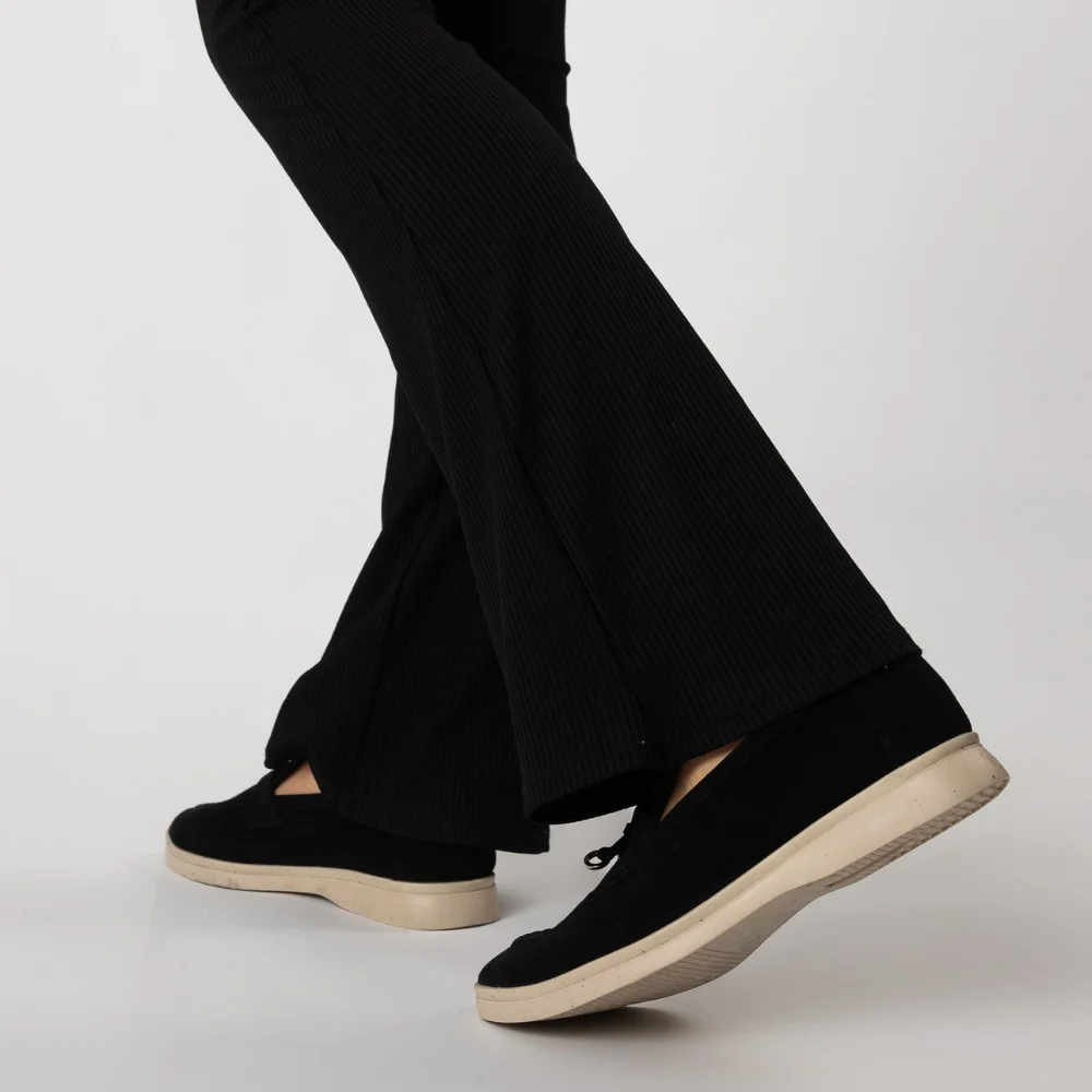 Жіночі замшеві лофери Loro Piana Summer Charms Walk, чорні - 206179 1098ТZ 340-3041 C 6045