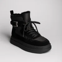 Women's winter boots Allsy Lonza 204424, 202686 269008-1 black 6050 black with natural wool insulation