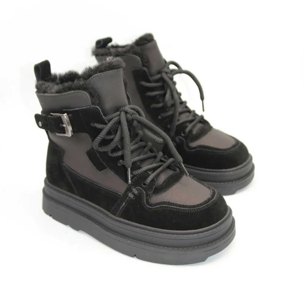 Женские зимние ботинки Allsy Lonza 204424, 269008-1 black 6050 с шерстяным утеплителем