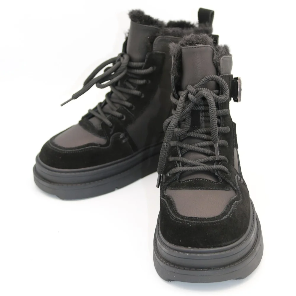 Женские зимние ботинки Allsy Lonza 204424, 269008-1 black 6050 с шерстяным утеплителем