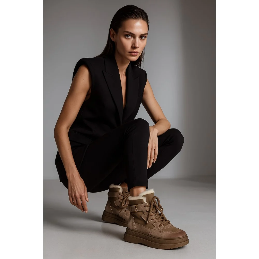 Winter Boots Allsy Lonza 204903 204720 202687 269008-3 Beige Wool Lined