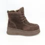 Жіночі зимові черевики Allsy Lonza, коричневі BROWN 6060 - натуральна шкіра та хутро