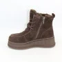 Жіночі зимові черевики Allsy Lonza, коричневі BROWN 6060 - натуральна шкіра та хутро