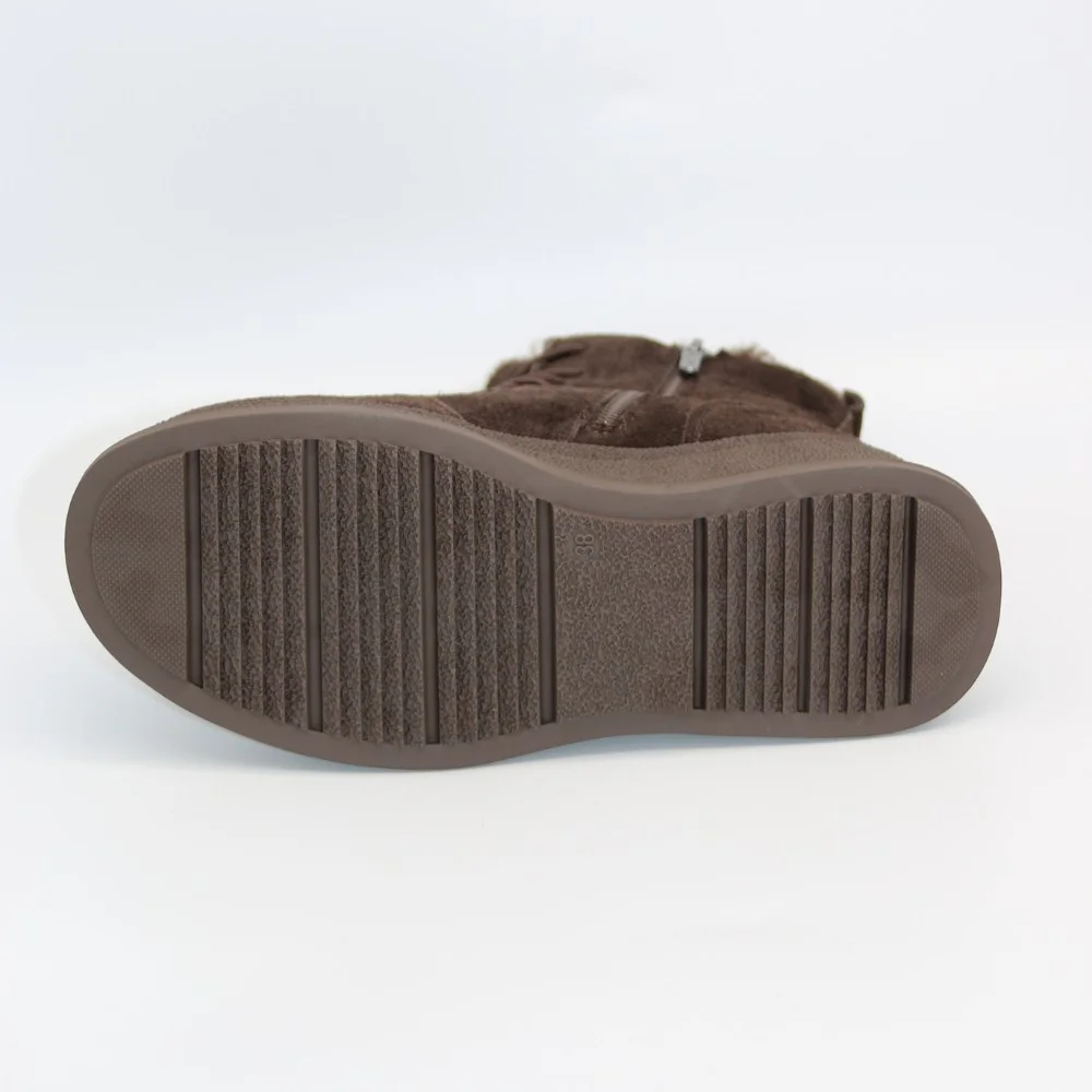 Жіночі зимові черевики Allsy Lonza, коричневі BROWN 6060 - натуральна шкіра та хутро