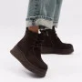 Жіночі зимові черевики Allsy Lonza, коричневі BROWN 6060 - натуральна шкіра та хутро