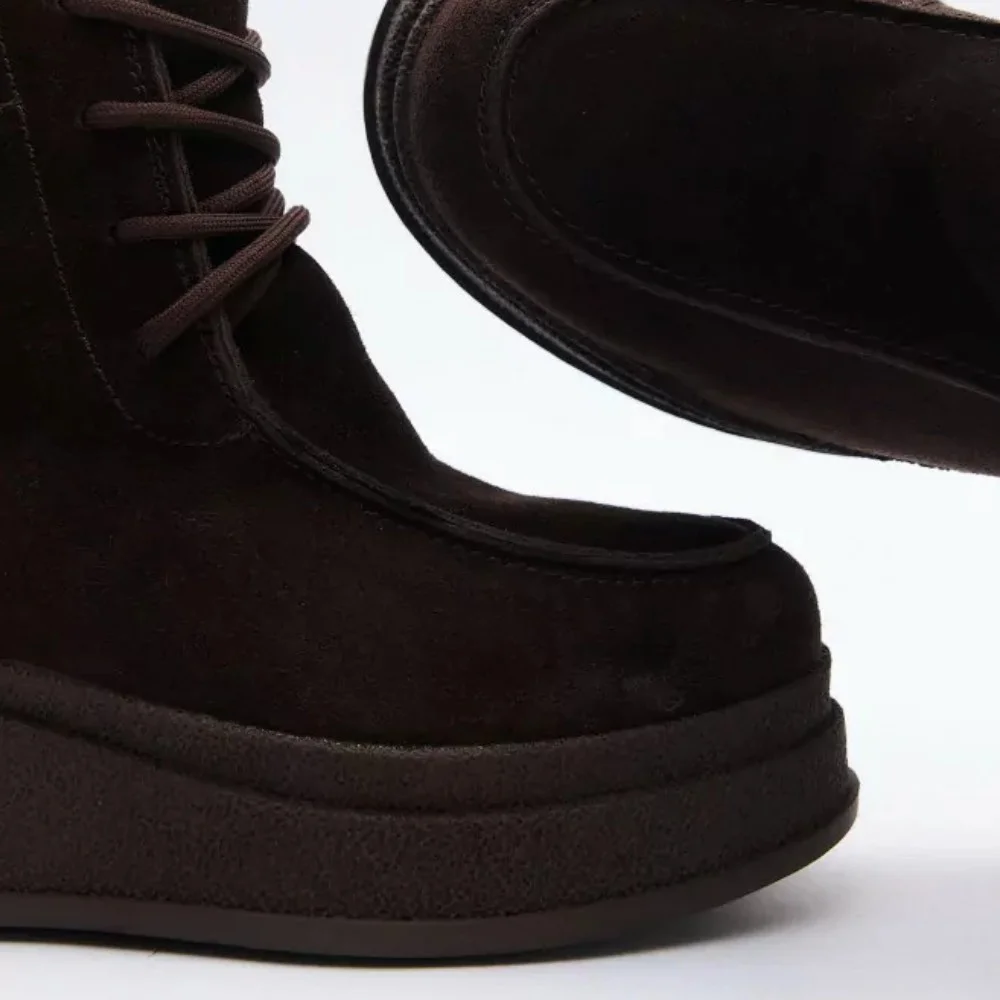 Жіночі зимові черевики Allsy Lonza, коричневі BROWN 6060 - натуральна шкіра та хутро