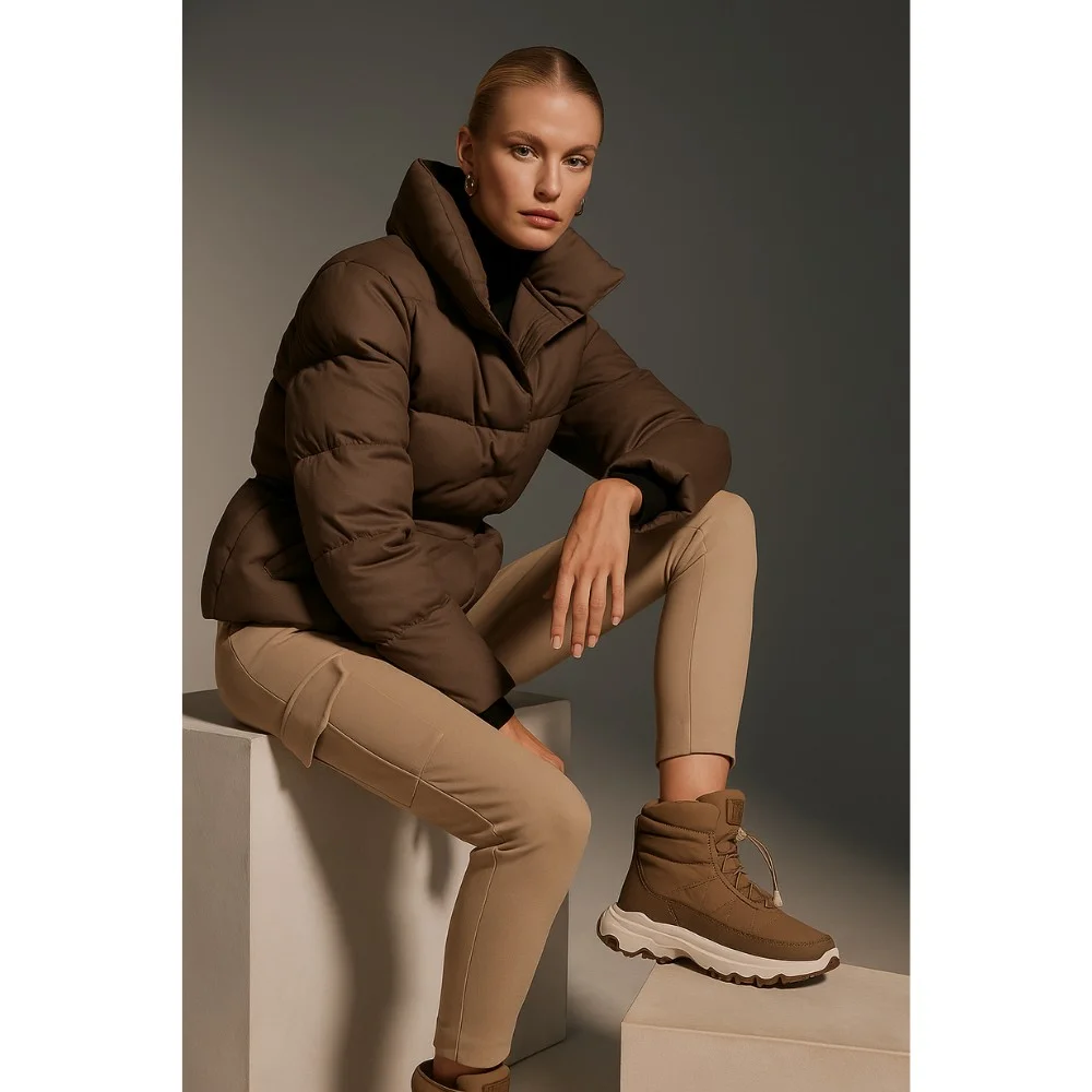Женские зимние дутики KEDDO 448188-04-04 6064, шоколадные, водостойкие