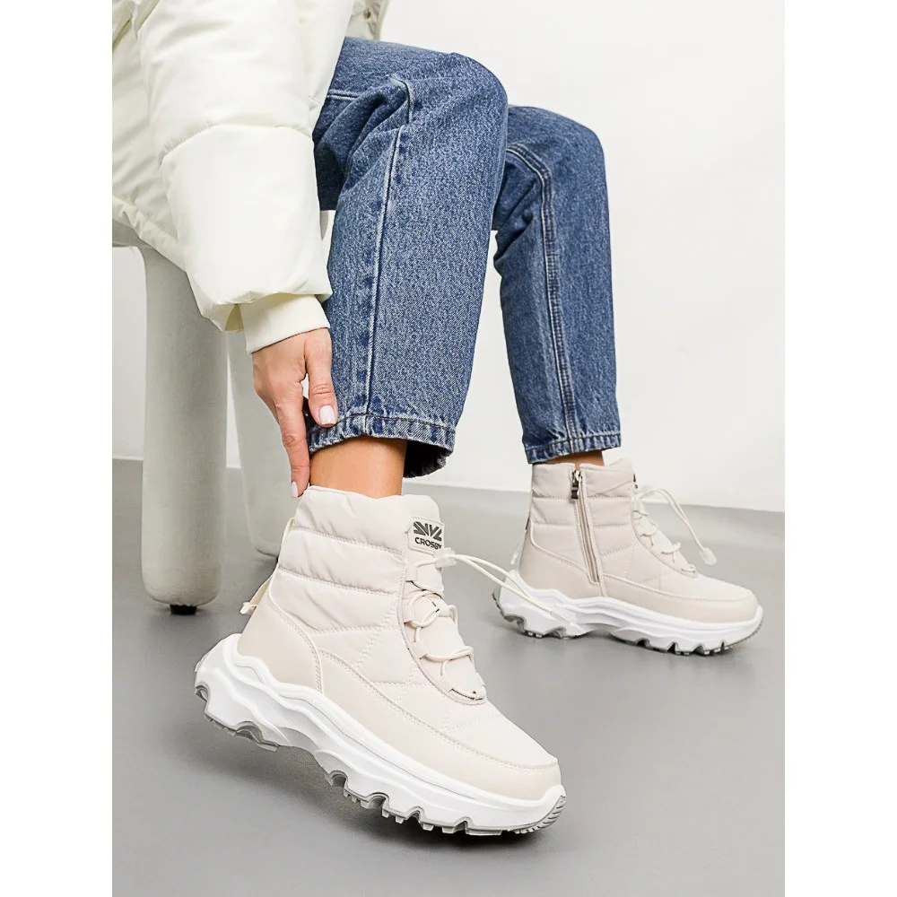 Жіночі зимові дутики KEDDO 448188-04-02e Milk 6065 з нейлону та хутра