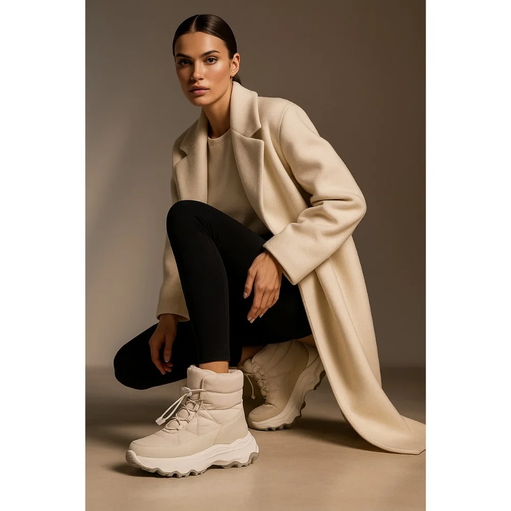 Жіночі зимові дутики KEDDO 448188-04-02e Milk 6065 з нейлону та хутра