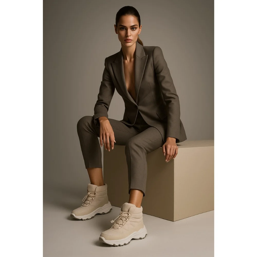 Жіночі зимові дутики KEDDO 448188-04-02e Milk 6065 з нейлону та хутра