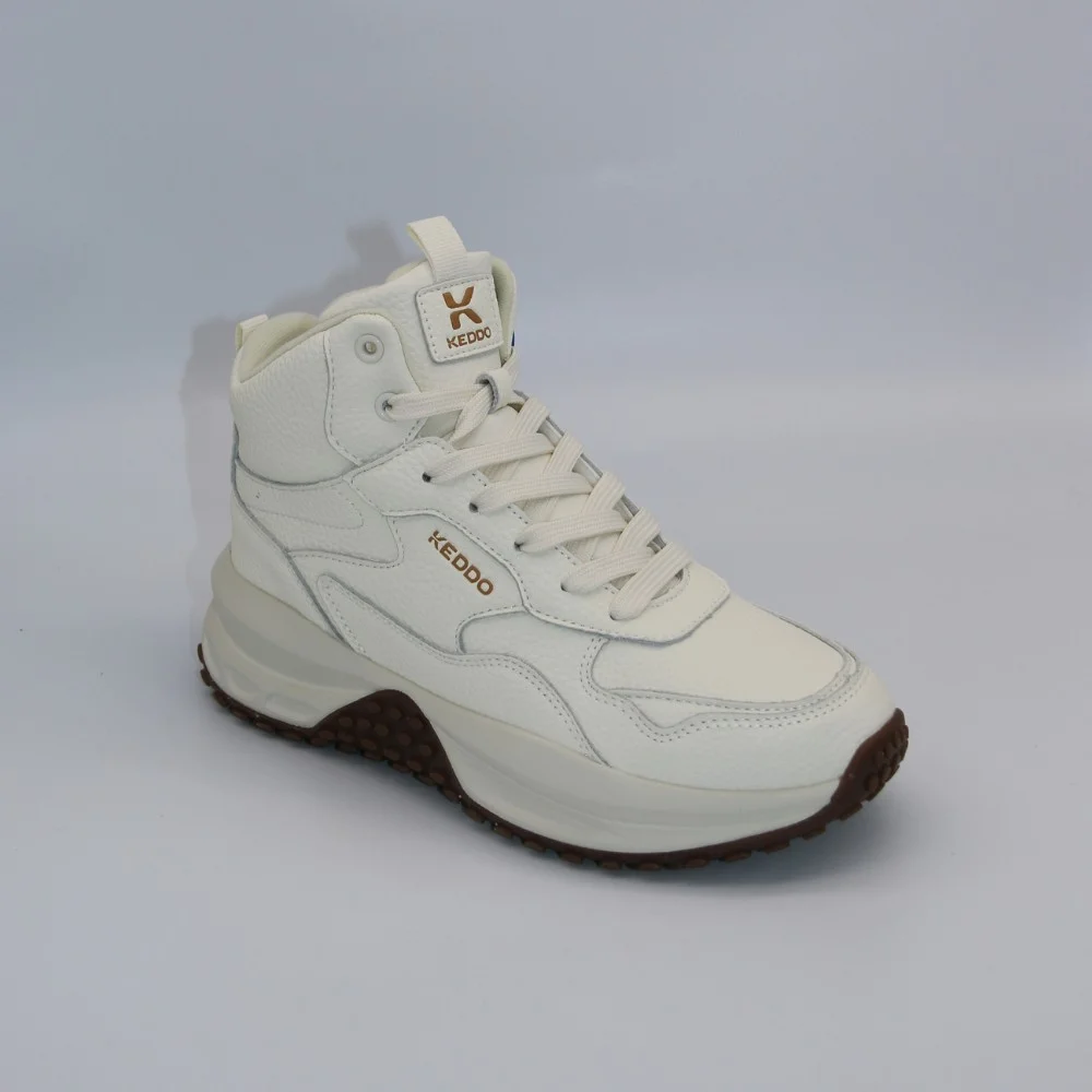 Women’s winter sneakers KEDDO 448178-09-03 Milk 6066 in natural leather and wool
