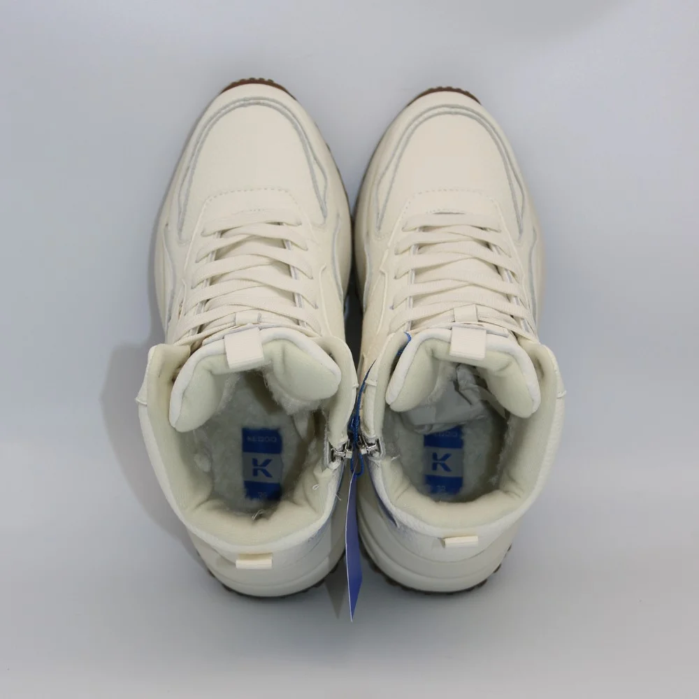 Women’s winter sneakers KEDDO 448178-09-03 Milk 6066 in natural leather and wool