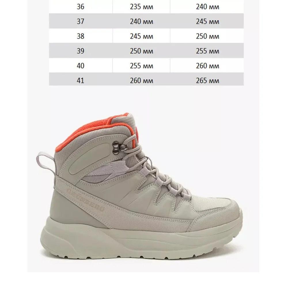 Жіночі сірі черевики GRUNBERG 148575-28-03-6067 з екошкіри й текстилю з утеплювачем Thermo-save Termotex GTH-D