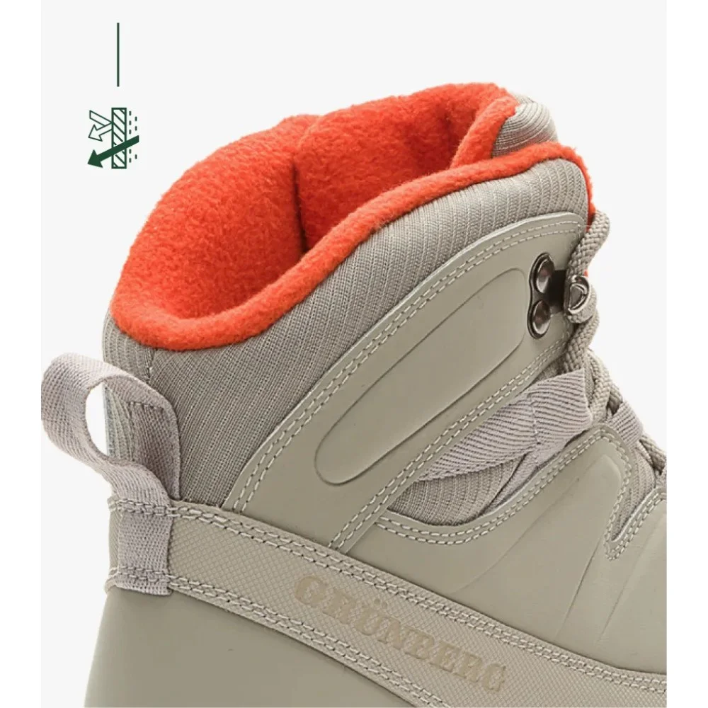 Жіночі сірі черевики GRUNBERG 148575-28-03-6067 з екошкіри й текстилю з утеплювачем Thermo-save Termotex GTH-D