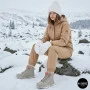 Grey Leather Women's Boots GRUNBERG 148575-28-03-6067 with Gore-Tex