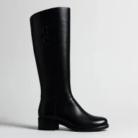 Чоботи жіночі зимові чорні на невисокому підборі Romax Comfort 8085E-6068