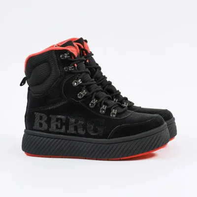 Grunberg 148569-09-01 6087 black women's winter boots made of genuine leather with natural wool fur