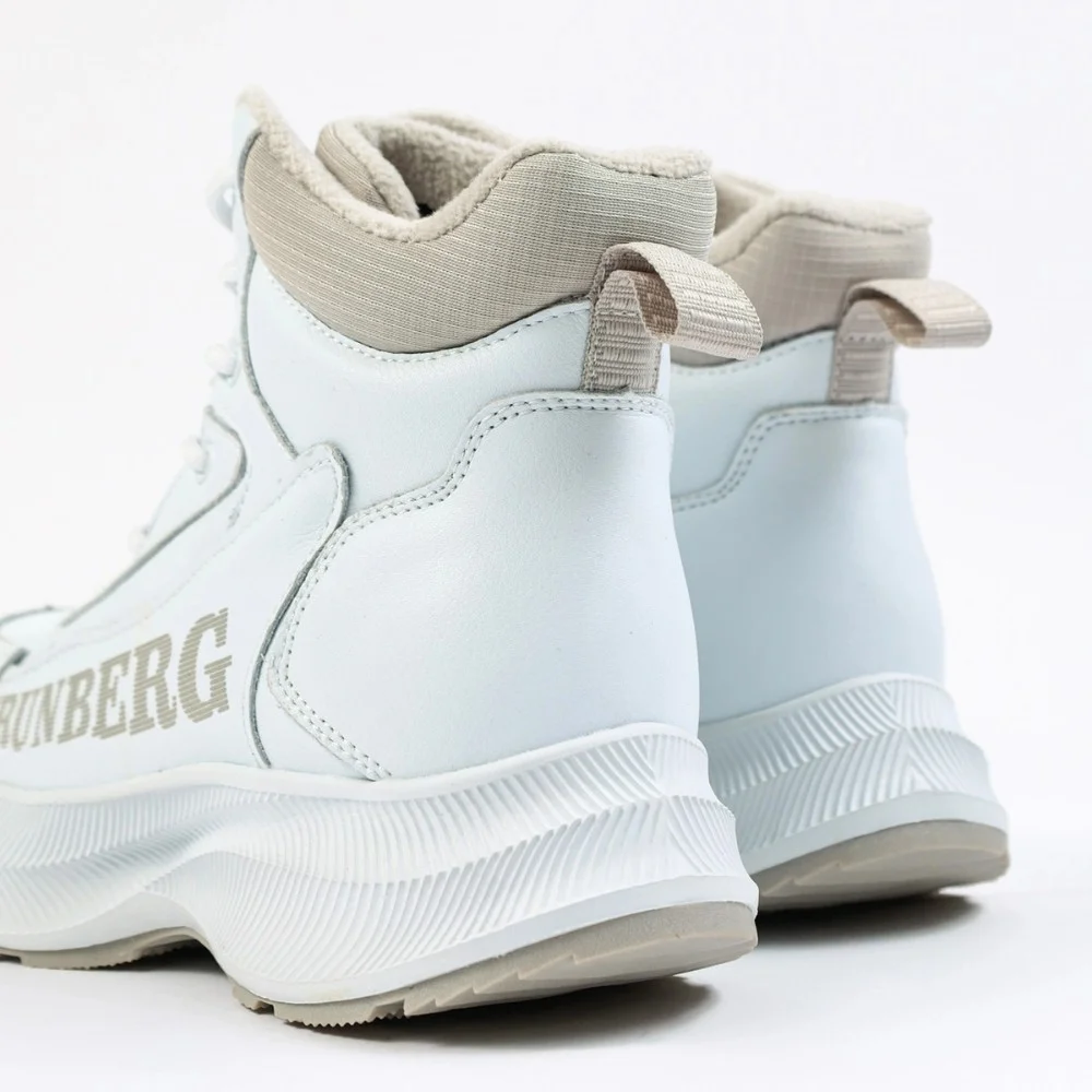 Женские зимние белые ботинки Grunberg 148577-20-02 6088 - натуральная кожа, шерстяной мех